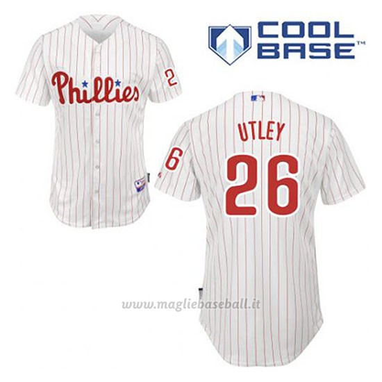 Maglia Baseball Uomo Philadelphia Phillies Chase Utley 26 Bianco 1ªCool Base